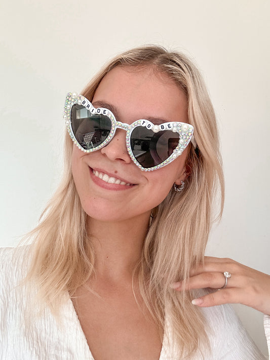 Bride To Be - Pearl and Diamanté Heart Sunglasses